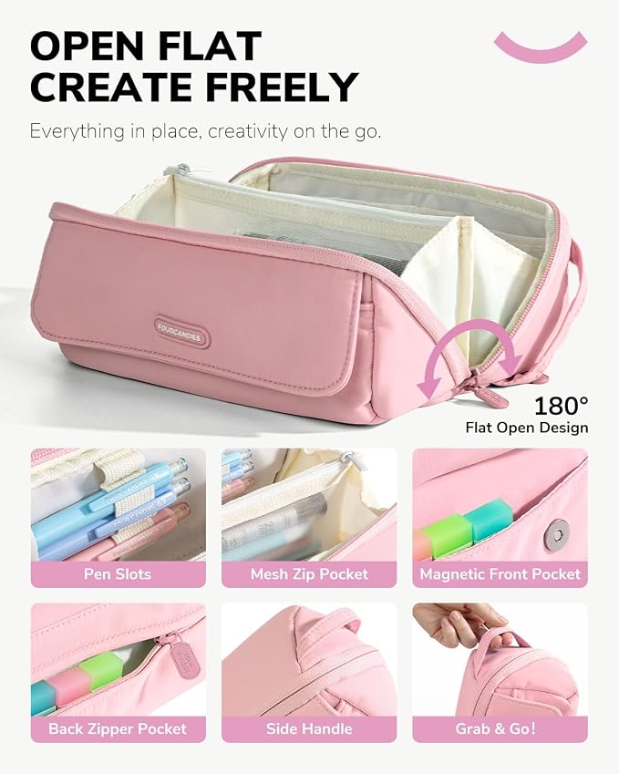 Four Candies 36PCS Mechanical Pencil Set with 624 Lead Refills (Light Pink)