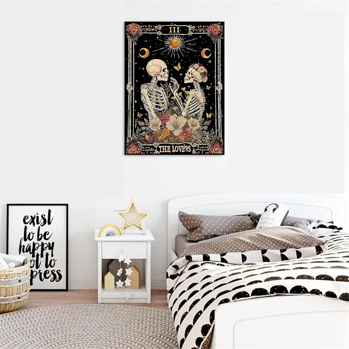 askkqtx Skull Lover Paint by Numbers Kit for Adults Unframed 16x20 Inch