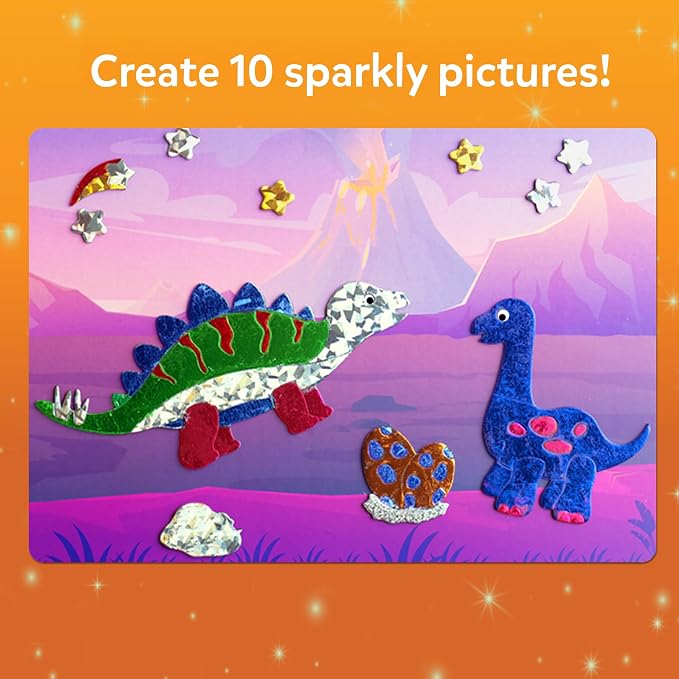 Skillmatics Foil Fun Dinosaurs, Foil Art Activity, Gift for Boys & Girls | Travel Toys, Sticker Craft Kit, Fine Motor Skills, DIY Mess-Free Art, Screen-Free, Gifts for Kids Ages 4, 5, 6, 7, 8, 9