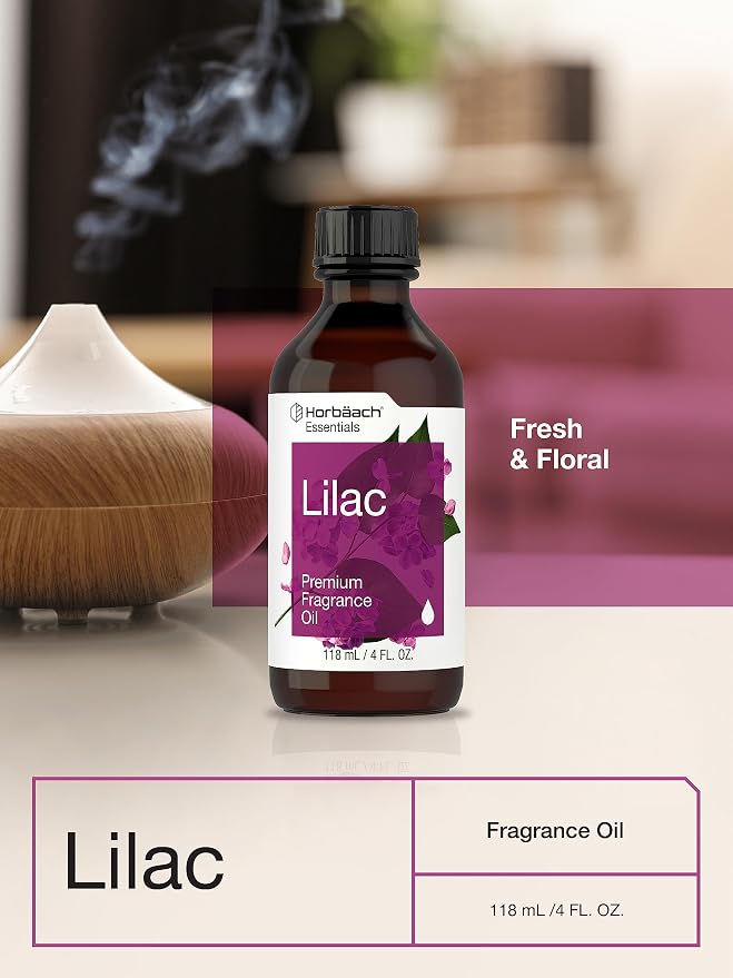 Horbaach Lilac Fragrance Oil for Diffusers, Candle, and Soap Making | 118ml