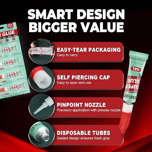 Super Glue Gel Pro, Clear Four 4 Gram Superglue, All Purpose CA Glue for Wood Plastic Craft Metal, Instant Cyanoacrylate Adhesive Repair Ceramic Glass Furniture Leather, Single Use, Quick Dry