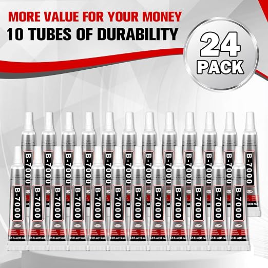 B7000 Bedazzling Glue (24 Pack, 15ml), Clear Rhinestone Jewelry Adhesive
