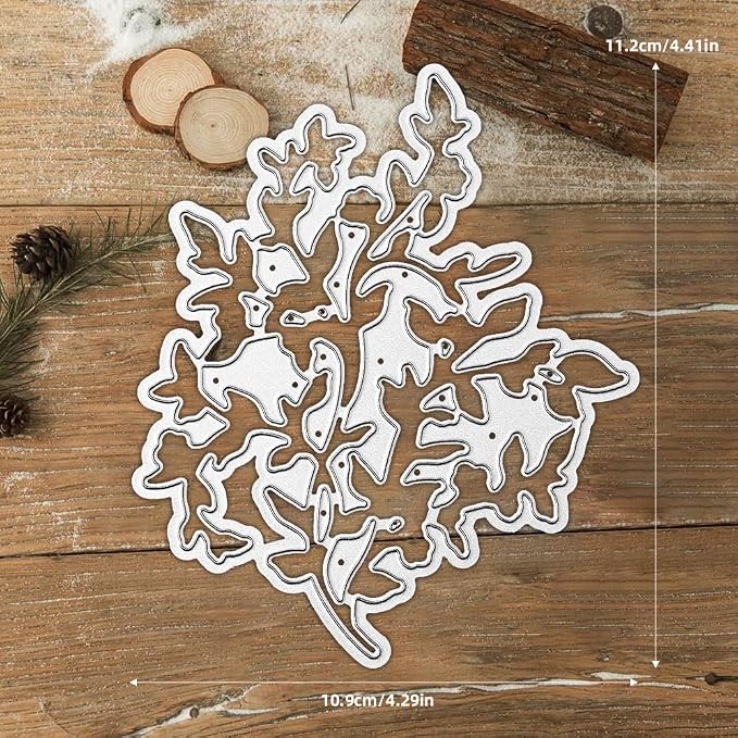 Clear Stamps and Metal Cutting Dies Set for Card Making Scrapbooking, DIY Craft Stamps and Dies Kit for Journaling, Albums, Greeting Cards, Holiday Cards, Birthday, Christmas (YX1916)