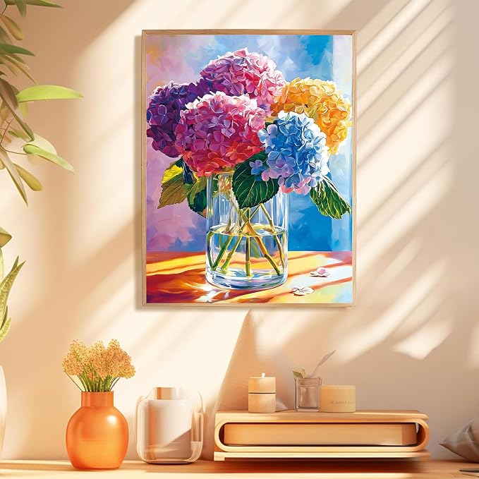 Paint by Numbers Kit for Adults, Adult Paint by Number Kits 16x20 Inch | Flowers Paint by Numbers Kit for Adults, Acrylic Painting by Numbers, DIY Arts and Crafts for Gifts or Home Decor