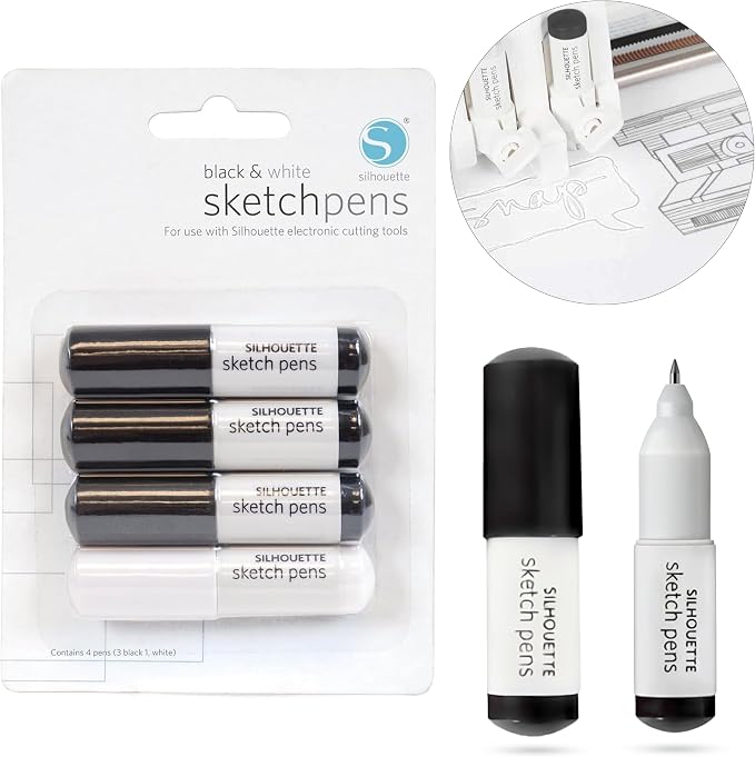 Silhouette Sketch Pens - Black & White Colors for Cameo, Portrait & Curio