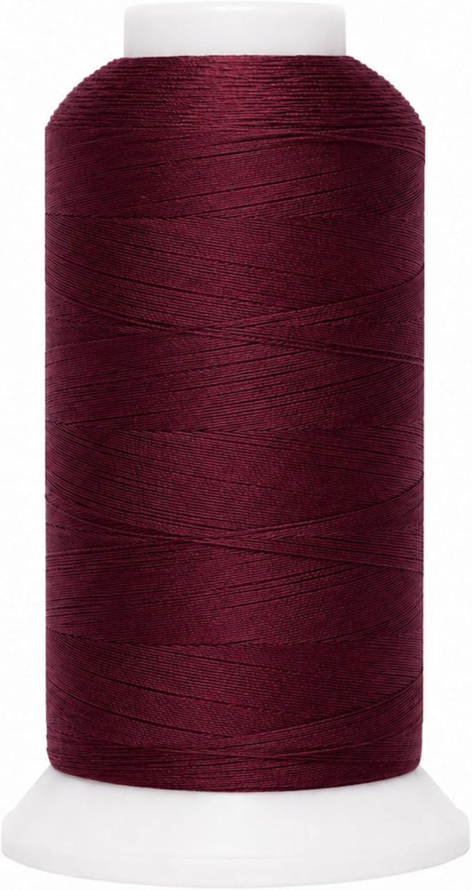 Mandala Crafts Burgundy Tex 70 Polyester Heavy Duty Thread for Upholstery | 1500 Yds T70 UV Resistant Strong Thread for Leather Sewing, Marine, Drapery, Jeans, Hair Weaving & Extension, Outdoor