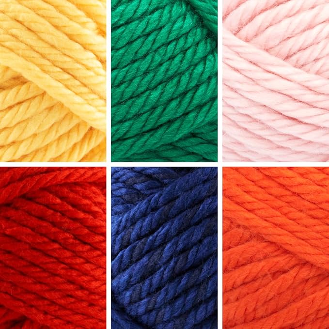 Lion Brand Yarn, Hometown Super Bulky Yarn, Spectrum Pack, 6 Skeins
