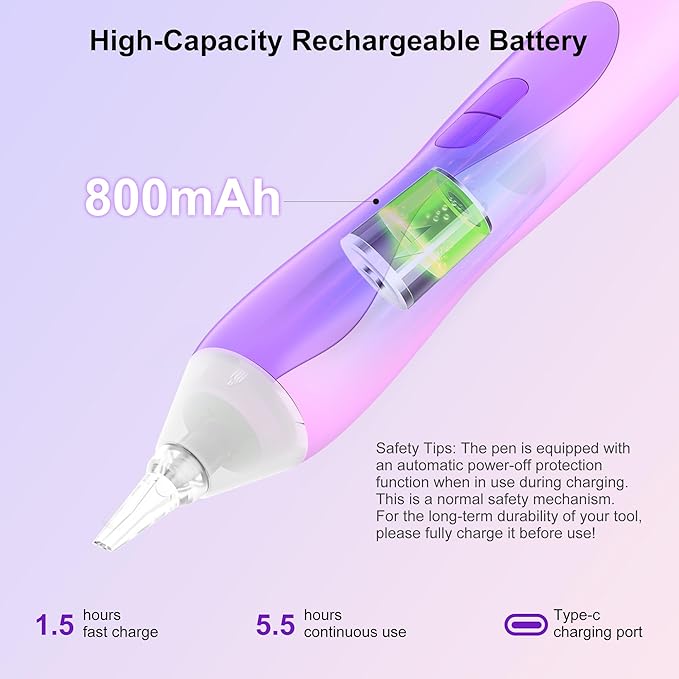 Electric Diamond Art Pen with Light, Diamond Art Tools for Adults, Violet