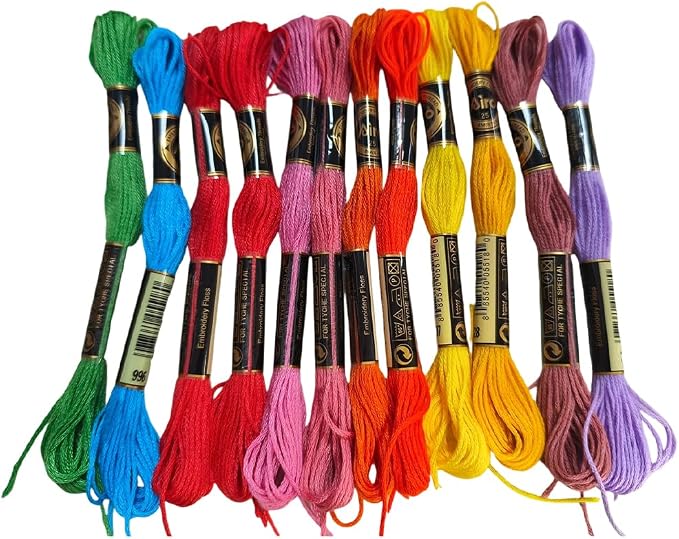 12 Skeins Rainbow Embroidery Thread Variegated Floss for Sewing