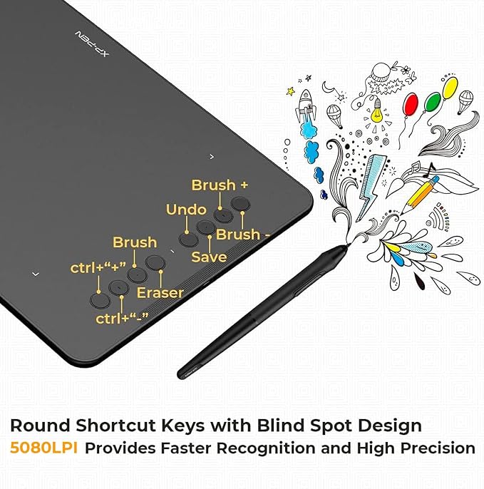 XPPen Deco 01 V3 10x6 Drawing Tablet, 16K Battery-Free Stylus, 8 Keys | Battery-Free Stylus, 8 Keys for Digital Art, Teaching, OSU, Mac, PC, Android, Chromebook, Designed for Beginners
