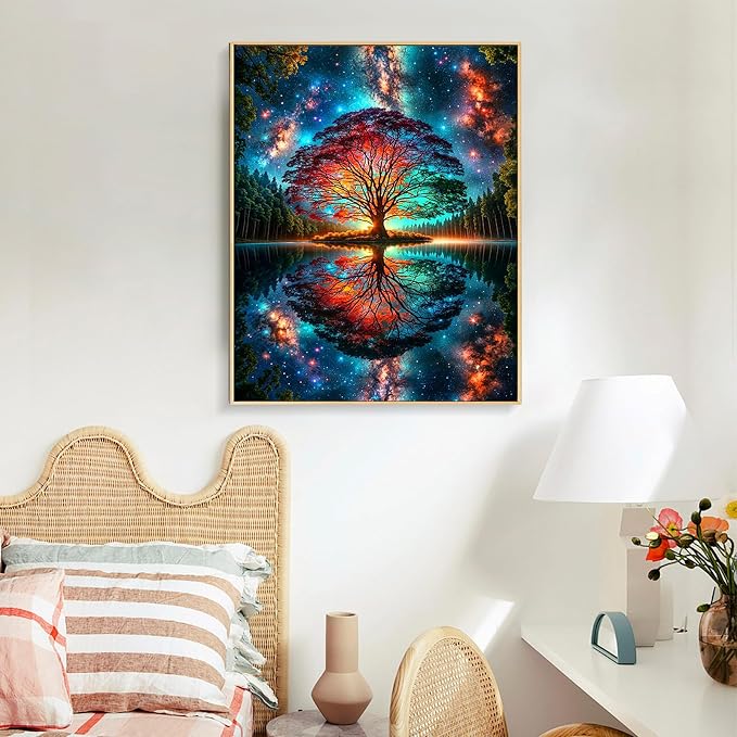 Paint by Numbers Kit for Adults, Tree of Life Acrylic Canvas Painting Set | 16x20 Inch, DIY Number Painting Craft Kit for Adults Beginners, Home Wall Decor, Stress Relief Relaxing Hobby Gift