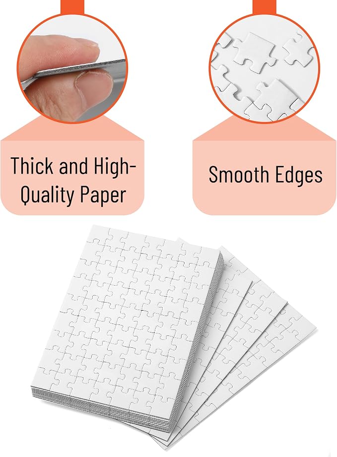 Mr. Pen- Blank Puzzle, 10 Pack, 63 Pieces/Pack, 56" x 8.2", White