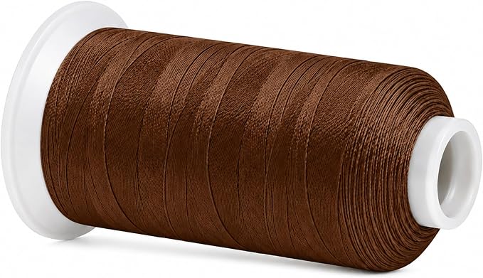Mandala Crafts Brown Tex 90 Polyester Heavy Duty Thread for Upholstery | 1500 Yds T90 UV Resistant Strong Thread for Leather Sewing, Marine, Drapery, Jeans, Hair Weaving & Extension, Outdoor