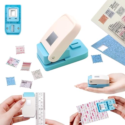 Stamp Punch, 0.6x0.5 Inch Postage Stamps Punch, Portable Lever Craft Hole Cutter Puncher, Stamp Shaped Paper Puncher, Paper Punches for Journaling Crafting DIY Scrapbooking Crafts