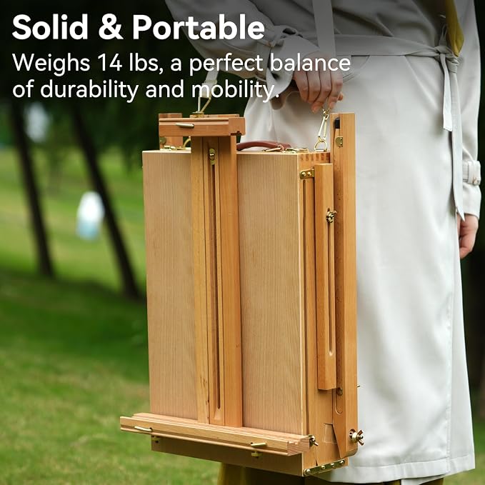 PHOENIX Complete Artist Oil Painting Set with Beechwood Foldable French Box Easel