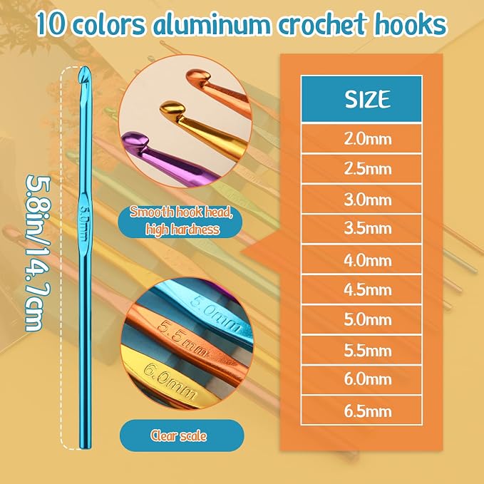 IMZAY 110 Pcs Crochet Hooks Set 0.6–6.5mm Crochet Needles for Yarn | Ergonomic Crochet Hook Set for Arthritic Hands Crochet Needles for Crocheting with Case Knitting Needles for Crocheters Green
