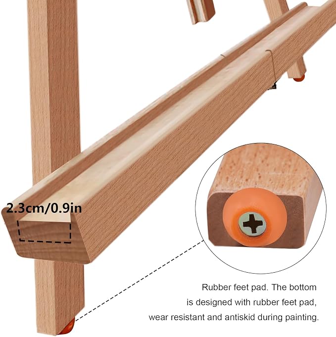 Miratuso Painting Easel, A-Frame Wooden Tabletop Easel Display Stand | Adjustable, Holding Canvas Up to 22" High, Foldable, Portable Multiple Use Photo and Sign Holder, Gift for Artist Beginner
