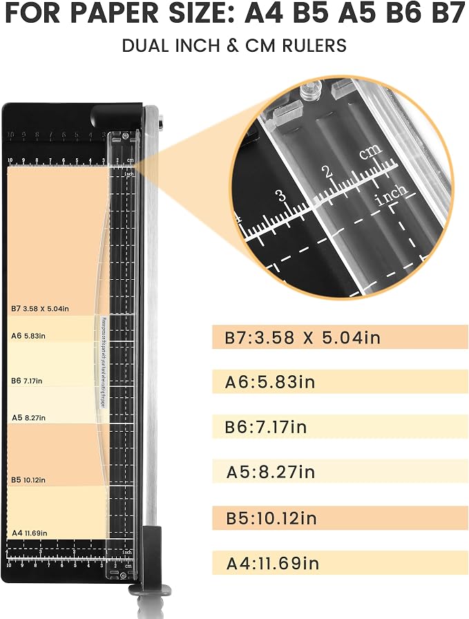 MAKEASY Paper Cutter 12 Inch, 12 Sheet Capacity, Heavy Duty Paper Cutter for Cardstock, Guillotine Paper Trimmer for Crafting, Classroom and Office