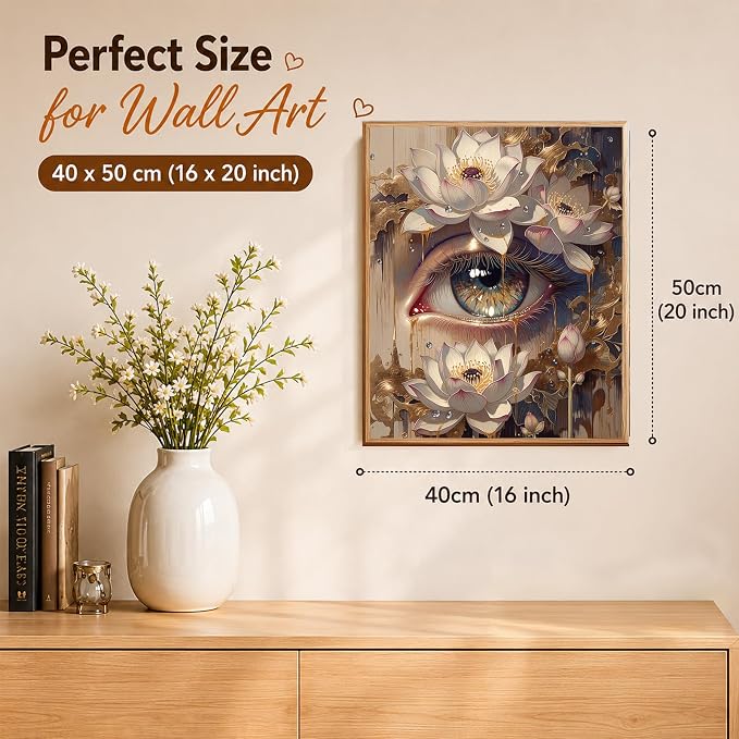 AUKELHJ Paint by Numbers Kit for Adults Beginner, Eye, 16X20 Inch | Paint by Number for Adults, Beginner Friendly, High-Definition Color Canvas, Stress Relief, Home Decor, Gifts, Unframed