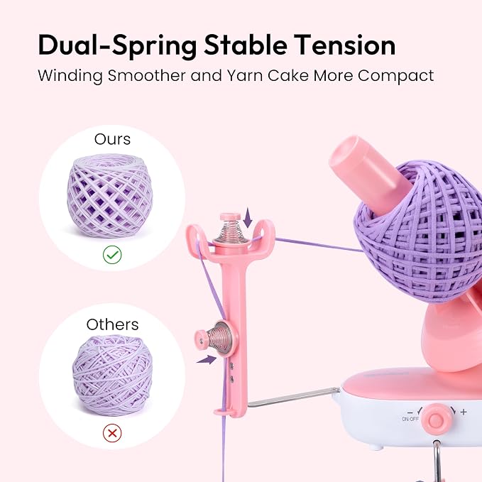 Electric Yarn Winder Pro, Upgraded 10oz Large Capacity for Knitting Lovers | Effortlessly Auto Winding Compact Yarn Cakes, Adjustable Stepless Speed for Most Yarn Type, Ideal Gift for Yarn Enthusiasts