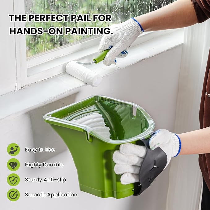 Mister Rui Small Paint Roller, Paint Cup with Handle Foam Brush, 16 Pack
