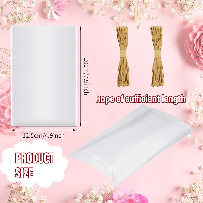 Tudomro 200 Pcs Clear Cellophane Soap Bags for Homemade Soap Candles, 5x8 | Clear Wrappers for Soap Bars Candles, Wedding Favor Treat Bags, Homemade Gifts Packaging, Small Business Supplies