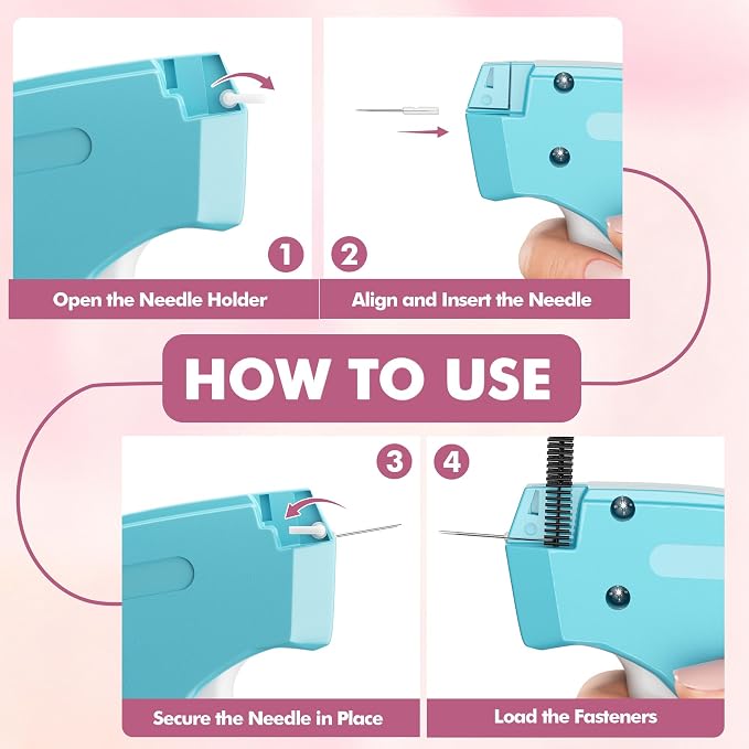 Stitch Gun for Clothes, Tagging Gun, Quick Clothing Fixer, Blue