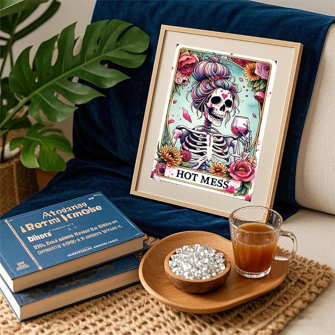GQYCZZ Skull Diamond Art Kits for Adults-Mexican Dead Diamond Painting Kits for Adults Beginners, 5D DIY Full Drill Round Rhinestone Gem Art Crafts Paintings for Home Wall Decor 12"x16"