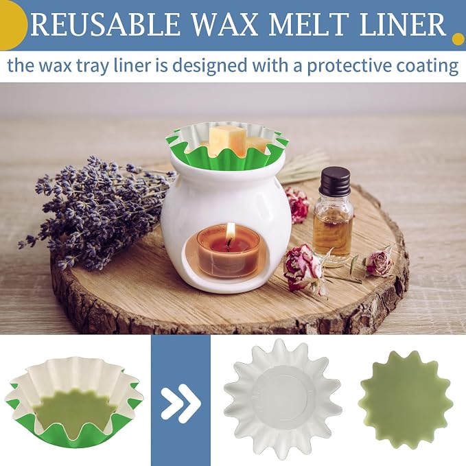 PEASUG 50 Pcs Wax Melt Liners Leakproof Reusable Universal for Warmers