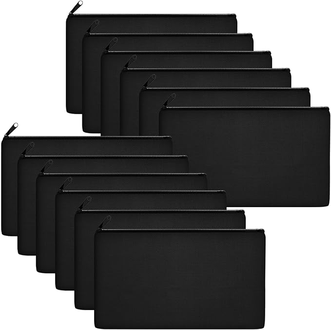Legigo Blank Canvas Bags Zipper Pouch Makeup Bags Pencil Pouch Bulk | Multi-Purpose, Sturdy Canvas Pouch with Zipper, Cosmetic Travel Toiletry Bag for DIY Crafts, Gifts & Storage, 8.3 x 5 Inch