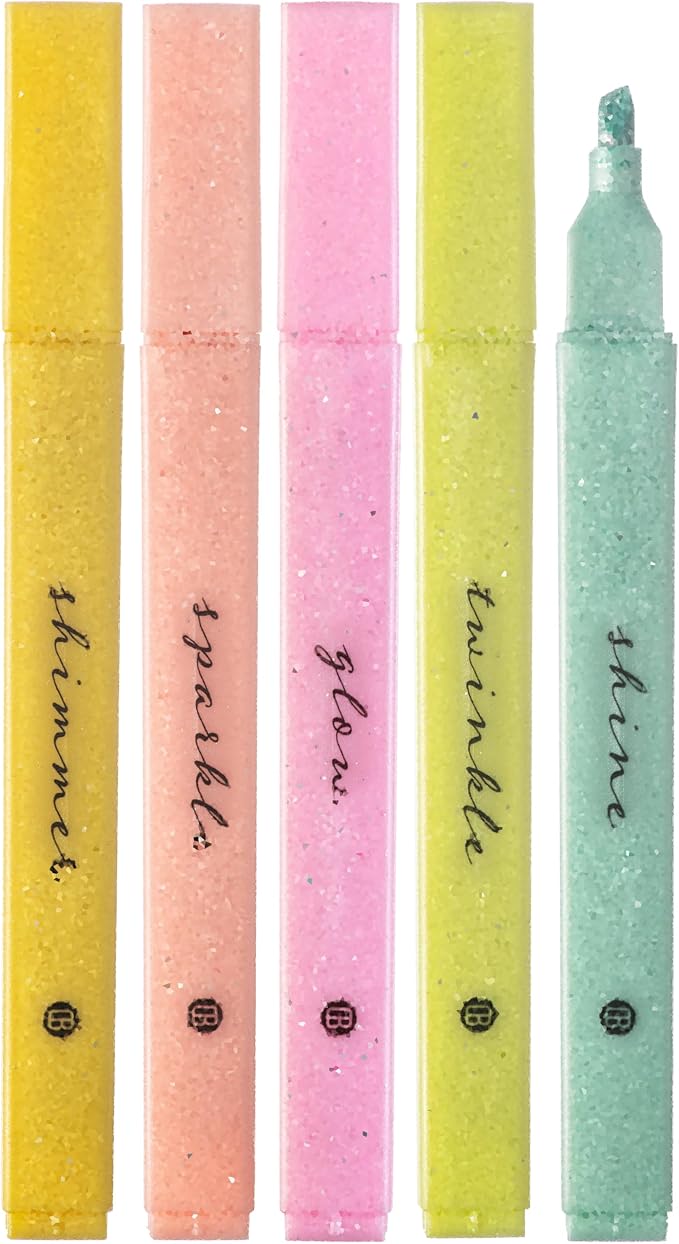DIVERSEBEE Glitter Bible Highlighters with Soft Chisel Tip (Sunshine)