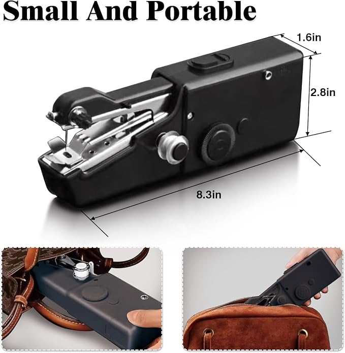 Handheld Sewing Machine, Mini Portable Sewing Machine for Beginners Adults, Electric Fast Stitching, for Home,Travel, Clothes, Fabrics, DIY Crafts, Repairs