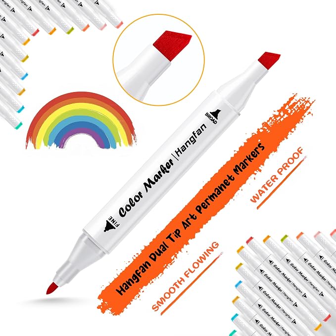 Art Markers, 84 Colors Alcohol Based Ink Broad&Fine Dual Tip Permanent Markers Pen Set with Case for Kids Professional Artist Coloring Drawing Sketching Outlining Marking