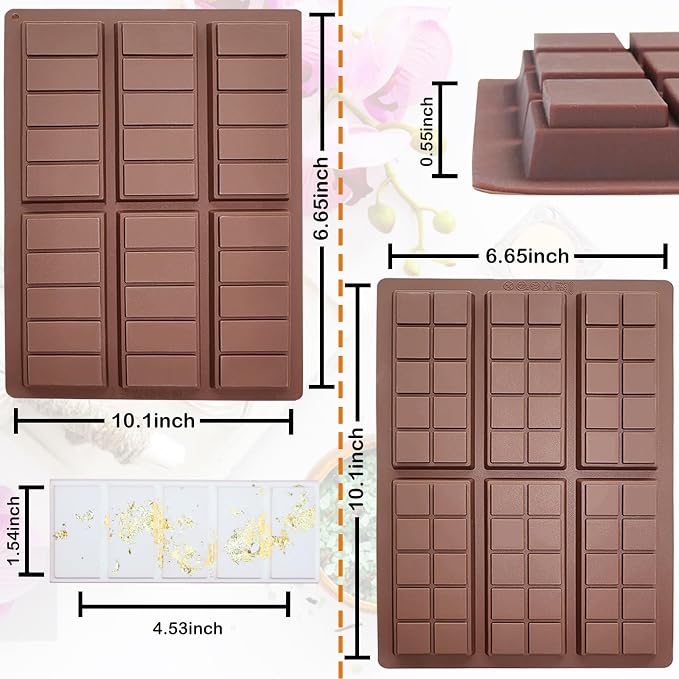 Wax Melt Molds Silicone,Chocolate Bar Mold