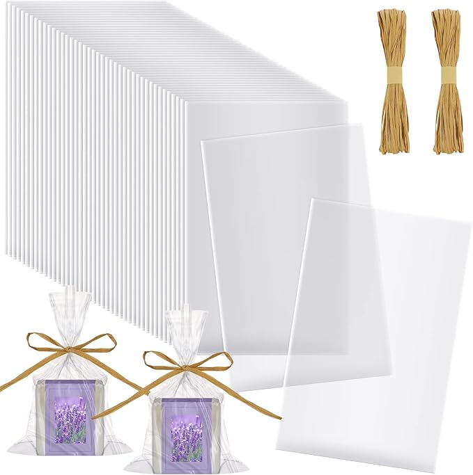 Tudomro 100 Pcs Clear Cellophane Soap Bags for Homemade Soap Candles, 5x8 | Clear Wrappers for Soap Bars Candles, Wedding Favor Treat Bags, Homemade Gifts Packaging, Small Business Supplies