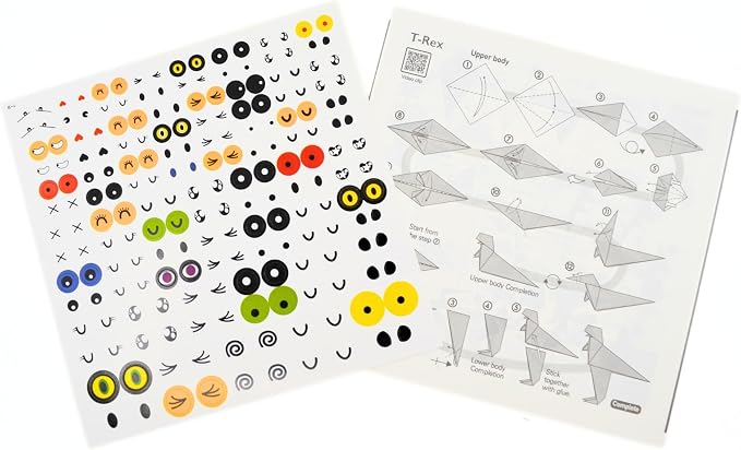 House of Marbles Wildlife Origami Kit for Kids - Beginner Paper Folding Craft Set with 30 Sheets, 9 Animal Models, Stickers & Display Scene