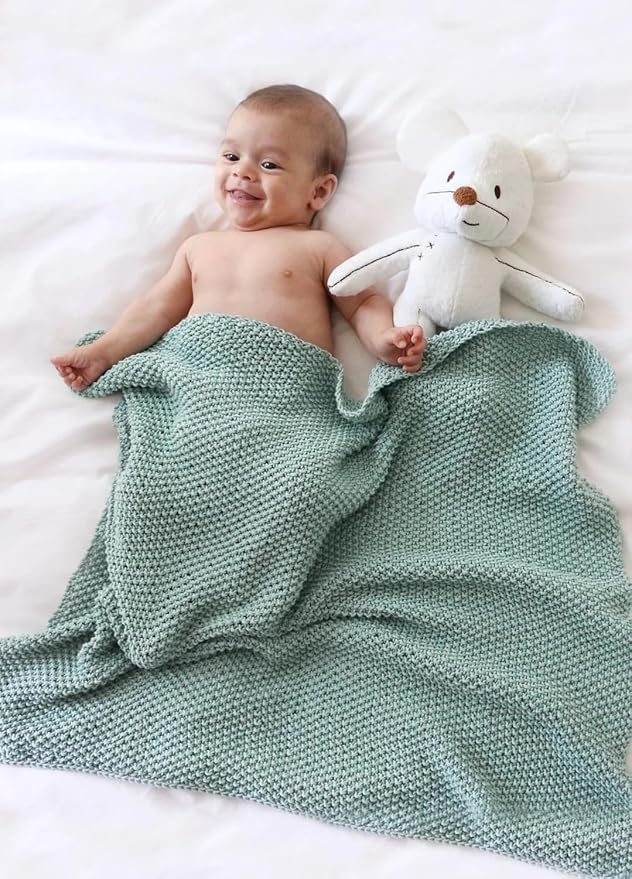 We Are Knitters Blanket Knitting Kit for Beginners – Aquamarine