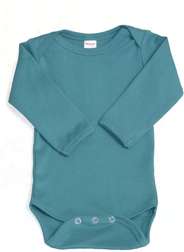 Monag Long Sleeve Baby Bodysuit, Long Sleeve Blank Solid Color Baby One-Piece, 100% Cotton Infant Bodysuit, Creeper