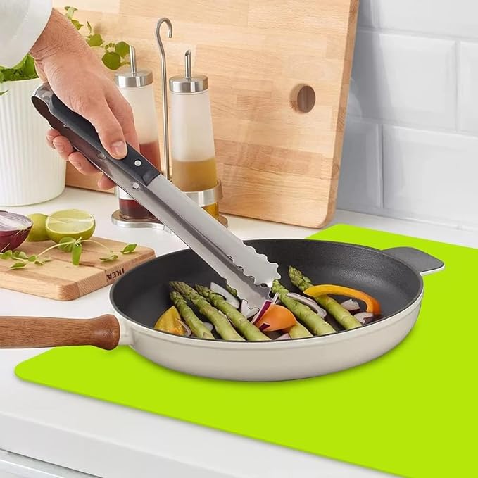 Extra Large Silicone Mat, Kitchen Counter Mat Placemats for Kids Silicone Mats for Countertop, Nonstick Silicone Table Mat for Baking Pastry Crafts Heat-Resistant Silicone Pad, 27.6'' x 15.7'', Green