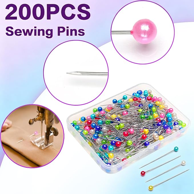 Sewing Clips Kit,Sewing Pins Set,356Pcs Sewing Supplies,Straight Pins,Fabric Clips,Tailors Chalk,Wrist Pin Cushions,Needles,Seam Rippers,Scissors,Tape Measure for Sewing Supplies and Crafting Tools