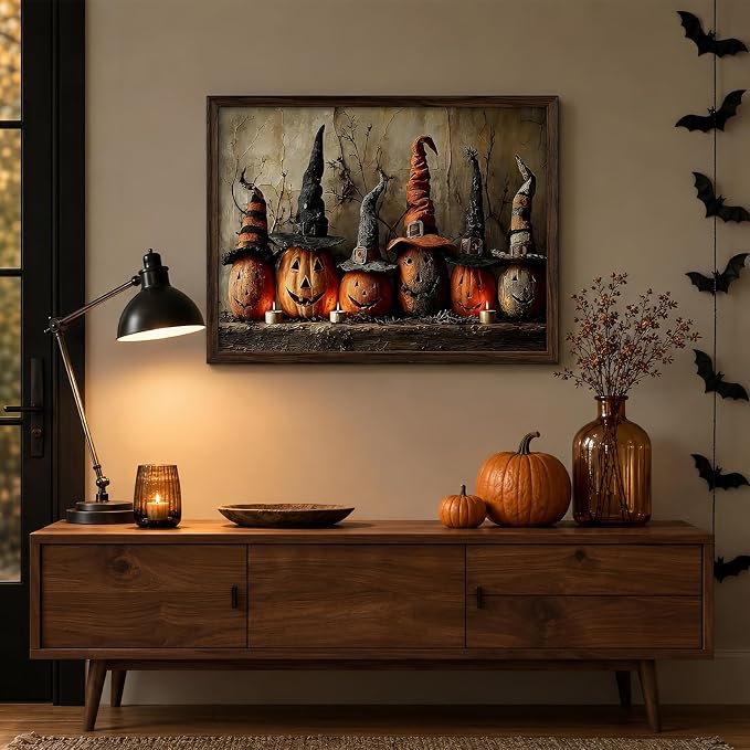 Mosaflare 5D Pumpkin Witch Hat Diamond Painting Kits for Adults 12x16 Inch
