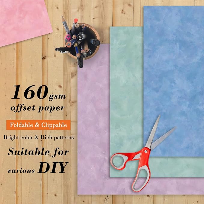 24 Sheets Scrapbook Paper Pad Cardstock, 6 x 6 Inch Colorful Decorative Decoupage for Card Making Folded Material Gift Wrapping Junk Journals Supplies DIY Crafts Photo Album