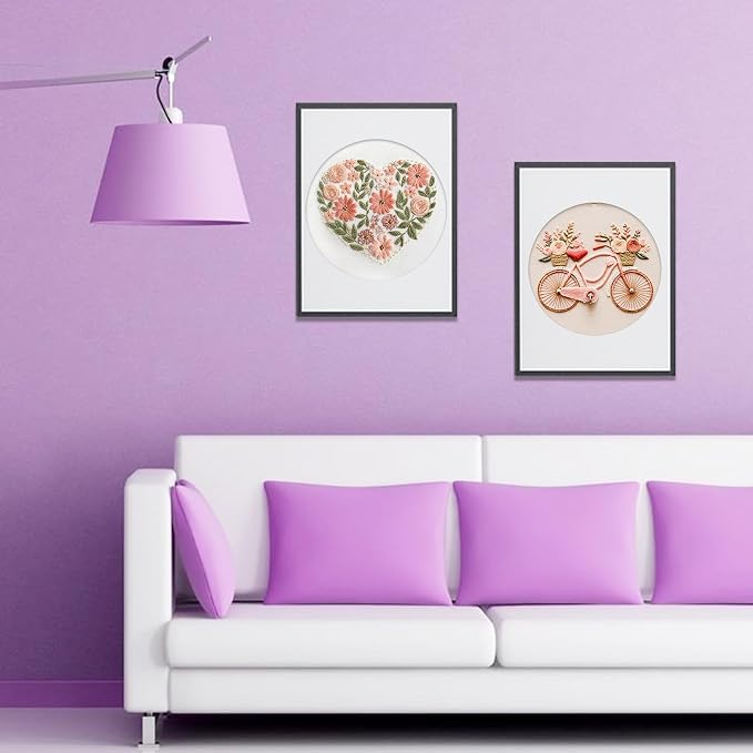 Huacan Embroidery Kit for Beginners with Tutorial Video & Gift Box | DIY Pre-printed Floral Patterns, 7.9×7.9 inch Fabric, Complete Embroidery Supplies with Gift Box for Starters & Craft Lovers