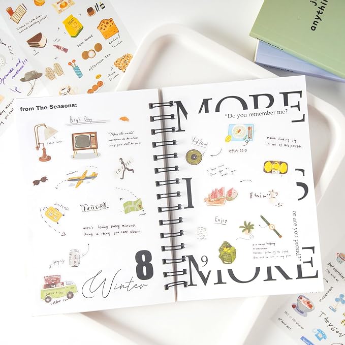 680 Pcs Daily Planner Stickers for Scrapbooking Diary Bullet Journal Notebook Card Making Water Bottle, 24 Sheets Hand-Drawn Monthly Weekly Daily Journal Stickers for Adults and Teens