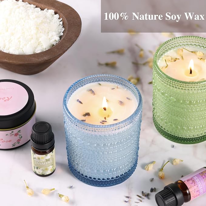 DARJEN Candle Making Kit for Adult, 4 Jars & 4 Tins Soy Wax Scented DIY Set | 100% Soy Wax, 10oz Glass Jars, 4oz Tins, Cotton Wicks, Pleasant Scents, Instruction& More- Perfect as Home Decorations