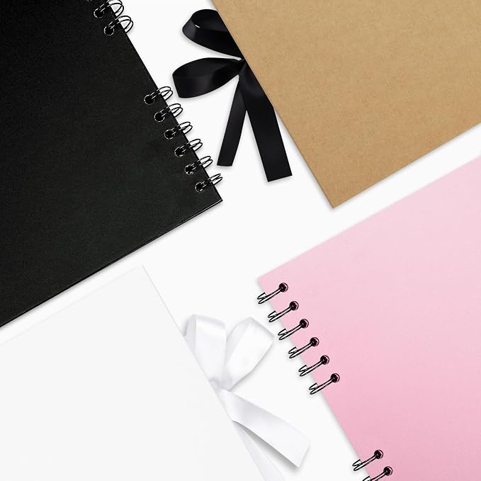 Scrapbook Photo Album DIY 8x8 Inch Thick Kraft 40 Pages Pink