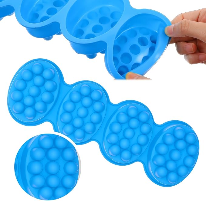 6 Pack Silicone Massage Bar Soap Molds, Oval Massage Soap Mould Cookie Chocolate Cake Mold Tray, Food Grade BPA Free, Handmade Soap Molds for Soaps Making for DIY Homemade Crafts