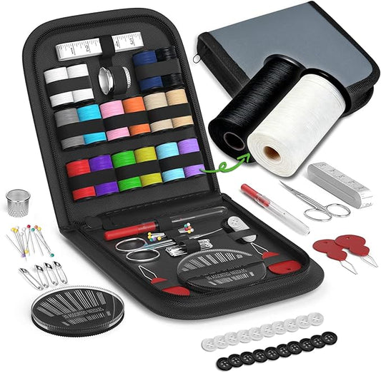 Sewing Kit Gifts for Grandma, Mom, Friend, Traveler, Adults, Beginner, Emergency,Sewing Supplies Accessories with Scissors,Sewing Needles Thimble, Thread,Tape Measure etc (Lt Pewter Gray, S)