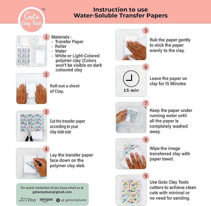 Zentangle Transfer Paper - 6 Pcs, Transfer Paper for Polymer Clay, Colorful Sunset Polymer Clay Transfer Sheet for Jewelry Making ZEN-R1TP1