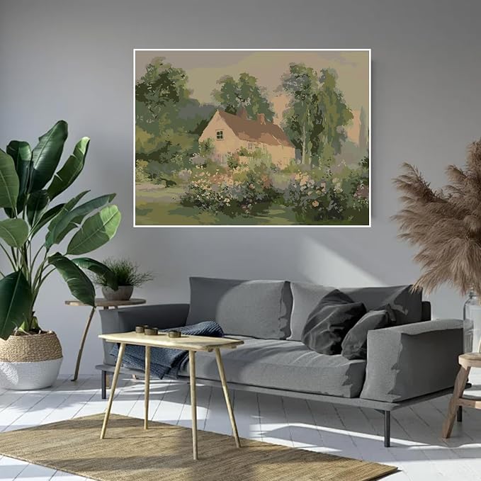 Landscape Paint by Numbers Kit for Adults, Color By Numbers for Adults | Classical Landscape Painting by Number Kits On Canvas, Number Artist Paint by Number Kit Funny Without Frame DIY, 12x16in